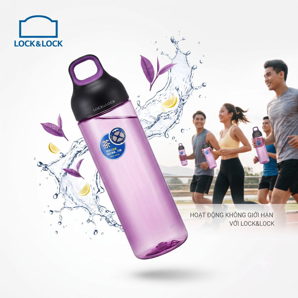 Bình nước thể thao LOCK & LOCK TWOTONE RING 530ML (HLC832) 4 Bình nước thể thao LOCK & LOCK TWOTONE RING 530ML (HLC832)