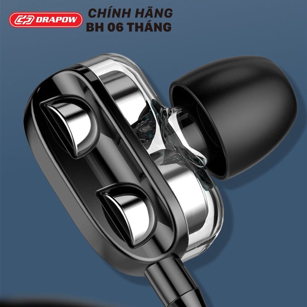 Tai nghe dây 3.5mm hãng Drapow M20 - có Mic & phím chỉnh volume 2 Tai nghe dây 3.5mm hãng Drapow M20 - có Mic & phím chỉnh volume