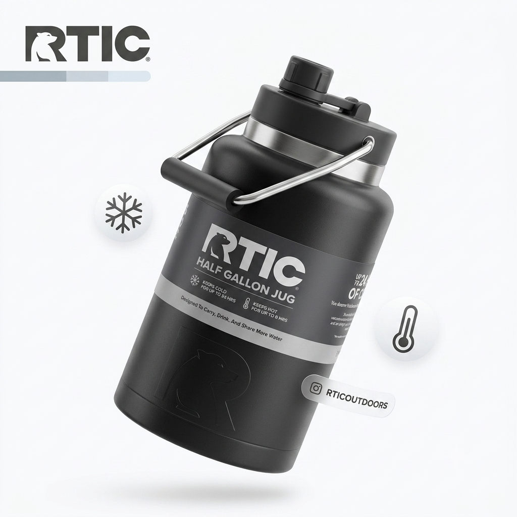 Bình Giữ Nhiệt RTIC Insulated Jug (1.8L) - Hàng Mỹ- Giữ Lạnh 24H 1 Bình Giữ Nhiệt RTIC Insulated Jug (1.8L) - Hàng Mỹ- Giữ Lạnh 24H