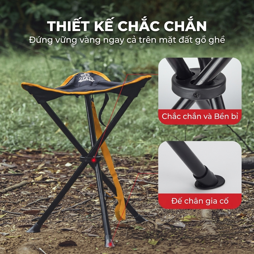 Ghế Xếp 3 Chân Dã Ngoại DEERFAMY Portable Tripod Stool (Hàng Amazon) 5 Ghế Xếp 3 Chân Dã Ngoại DEERFAMY Portable Tripod Stool (Hàng Amazon)