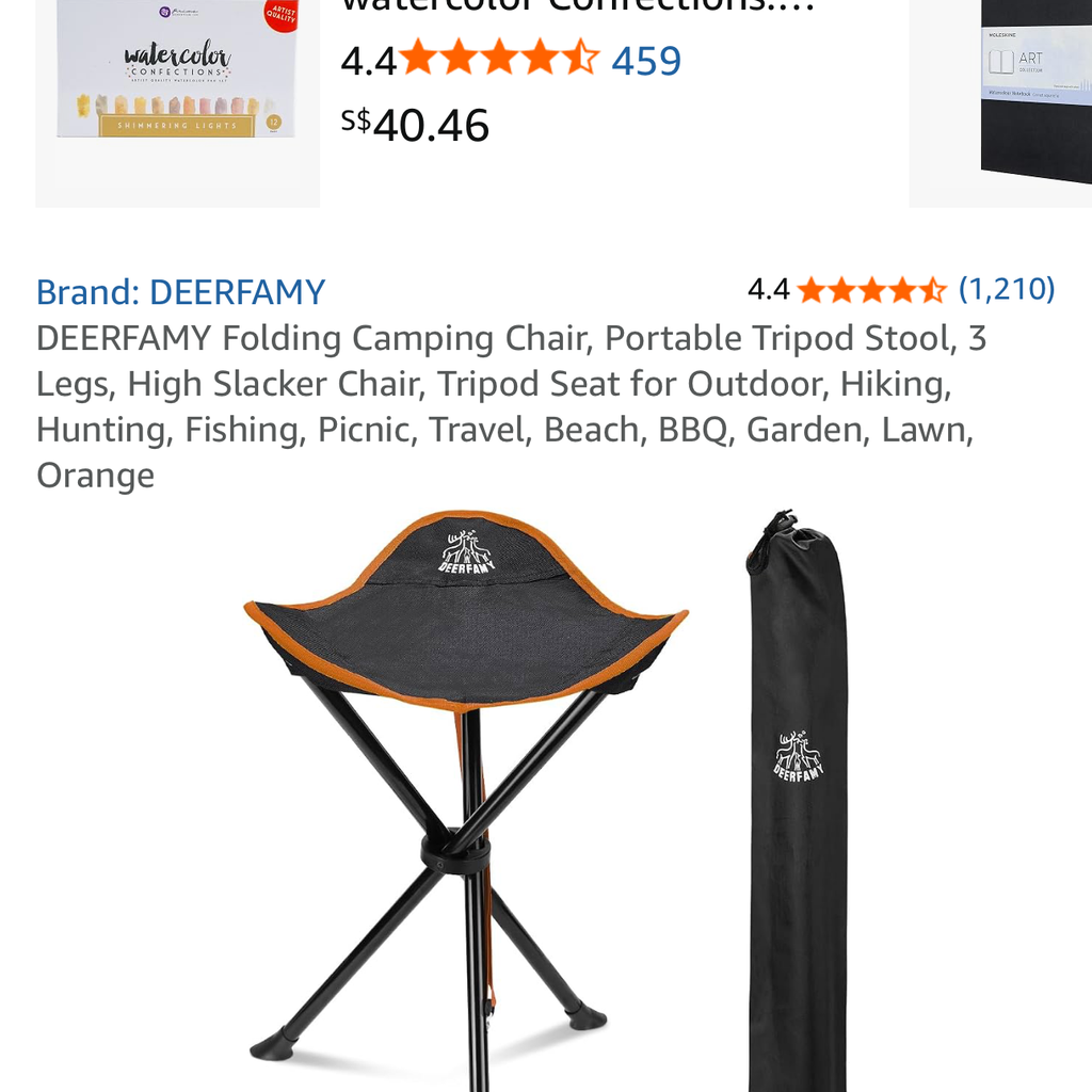 Ghế Xếp 3 Chân Dã Ngoại DEERFAMY Portable Tripod Stool (Hàng Amazon) 2 Ghế Xếp 3 Chân Dã Ngoại DEERFAMY Portable Tripod Stool (Hàng Amazon)