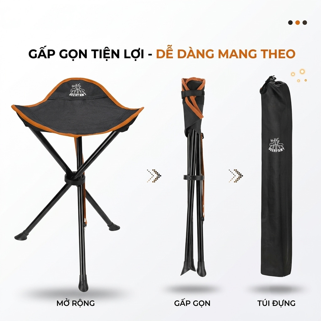 Ghế Xếp 3 Chân Dã Ngoại DEERFAMY Portable Tripod Stool (Hàng Amazon) 6 Ghế Xếp 3 Chân Dã Ngoại DEERFAMY Portable Tripod Stool (Hàng Amazon)