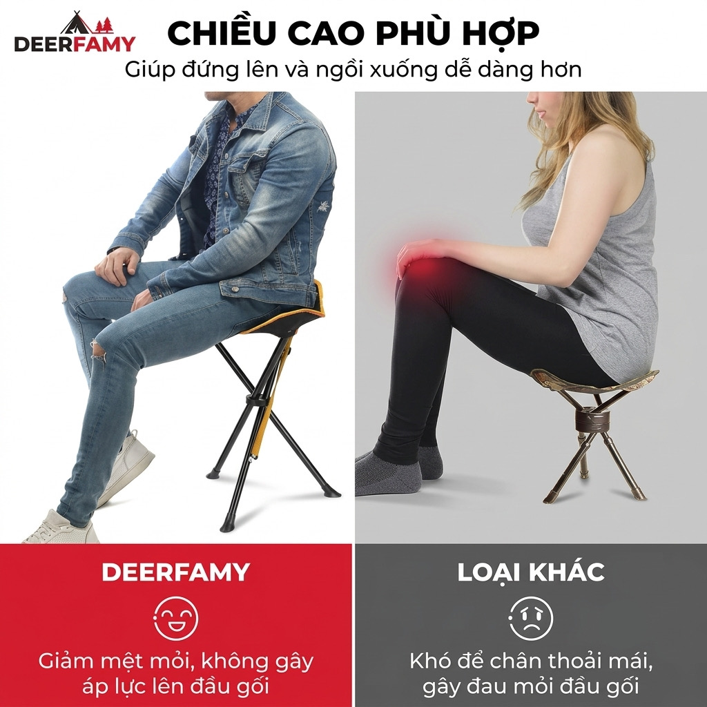 Ghế Xếp 3 Chân Dã Ngoại DEERFAMY Portable Tripod Stool (Hàng Amazon) 7 Ghế Xếp 3 Chân Dã Ngoại DEERFAMY Portable Tripod Stool (Hàng Amazon)