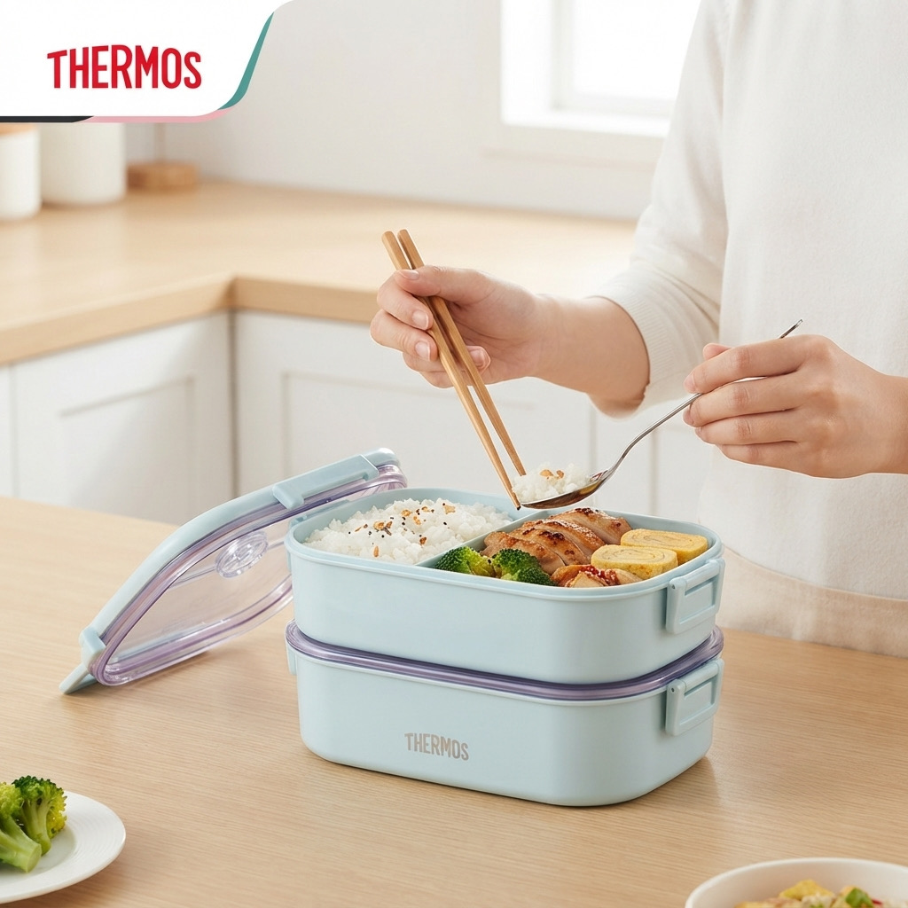 Hộp Cơm Giữ Nhiệt 2 Tầng THERMOS 1.1L Inox 304 Cao Cấp 2 Hộp Cơm Giữ Nhiệt 2 Tầng THERMOS 1.1L Inox 304 Cao Cấp