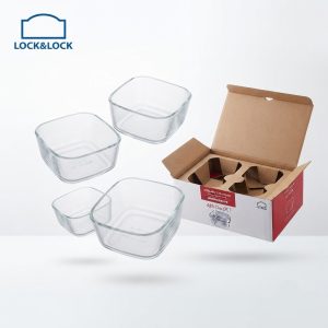 Bộ 4 Bát Thủy Tinh Borosilicate LOCK&LOCK Siêu Chịu Nhiệt Cao Cấp