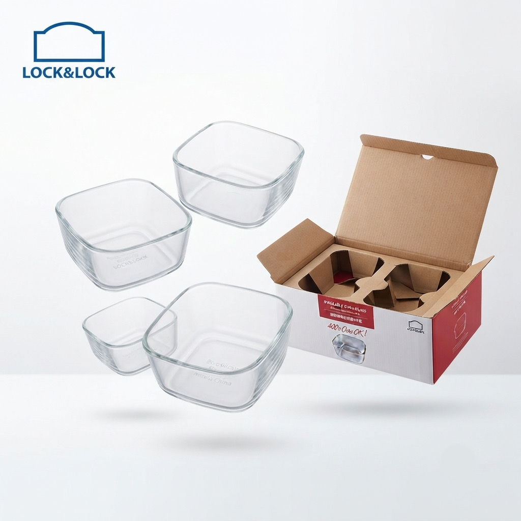 Bộ 4 Bát Thủy Tinh Borosilicate LOCK&LOCK Siêu Chịu Nhiệt Cao Cấp 1 Bộ 4 Bát Thủy Tinh Borosilicate LOCK&LOCK Siêu Chịu Nhiệt Cao Cấp