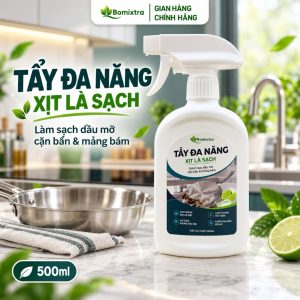 Xịt Tẩy Đa Năng Bomixtra 500ml Kèm Hộp - Tẩy Rửa Dầu Mỡ Nhà Bếp, Inox & Gạch Men