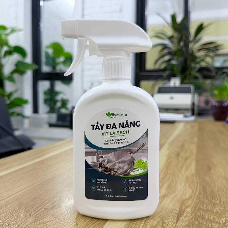 Xịt Tẩy Đa Năng Bomixtra 500ml Kèm Hộp - Tẩy Rửa Dầu Mỡ Nhà Bếp, Inox & Gạch Men 8 Xịt Tẩy Đa Năng Bomixtra 500ml Kèm Hộp - Tẩy Rửa Dầu Mỡ Nhà Bếp, Inox & Gạch Men