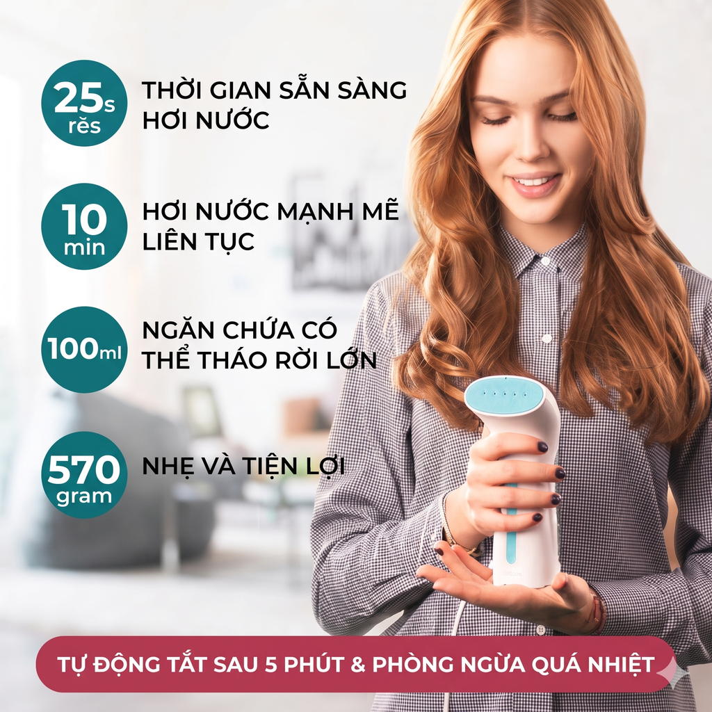 Bàn Là Hơi Nước Cầm Tay Mini Bizond STMR-010116 Nhỏ Gọn Du Lịch 8 Bàn Là Hơi Nước Cầm Tay Mini Bizond STMR-010116 Nhỏ Gọn Du Lịch